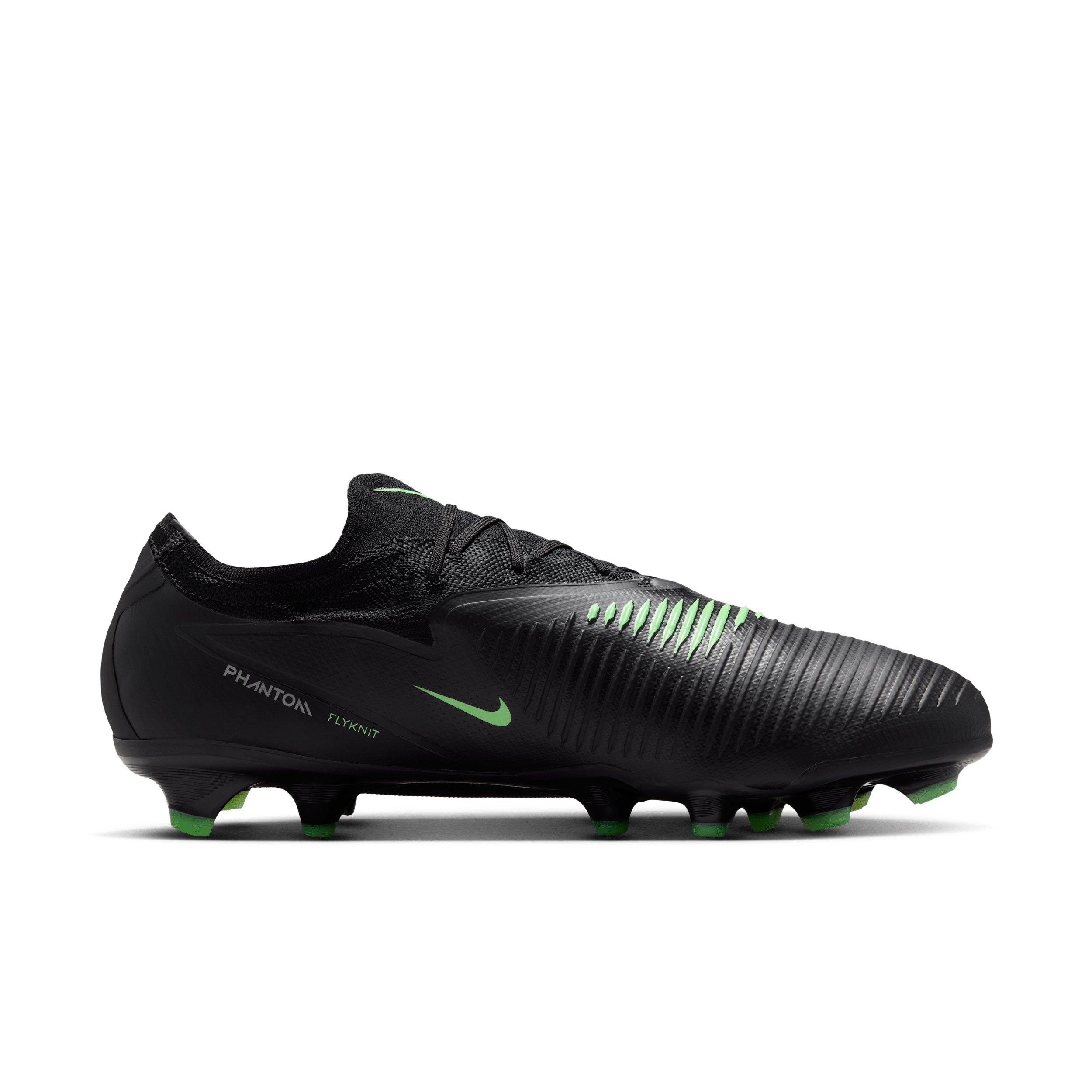 Nike Phantom 6 Low Pro FG "Black/Black/Illusion Green" Men's Soccer Cleat - BLACK/BLACK/GREEN